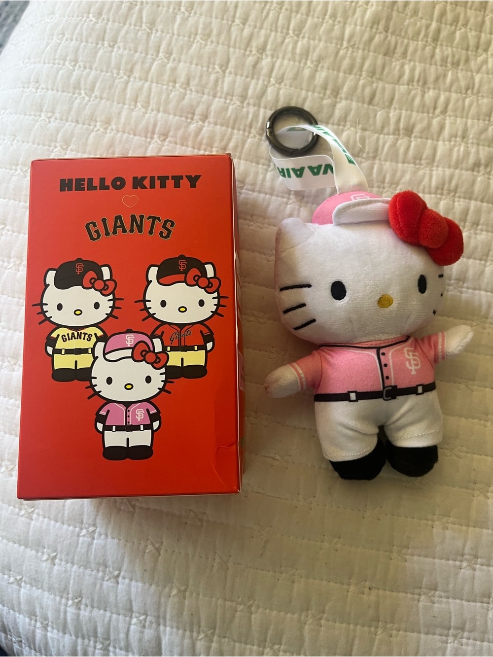Hello Kitty RARE Pink & White Limited-Edition Plush Keychain with Red Bow - Picture 2 of 10